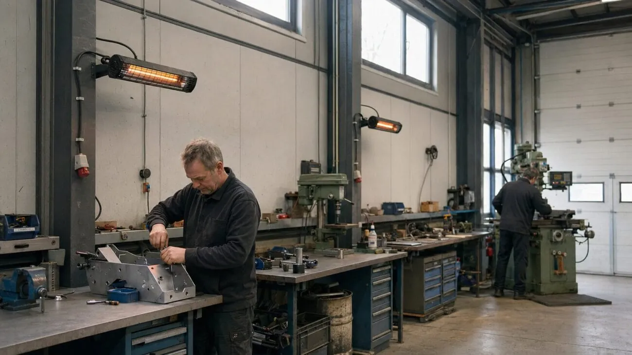 Infraroodverwarming voor een bedrijfshal